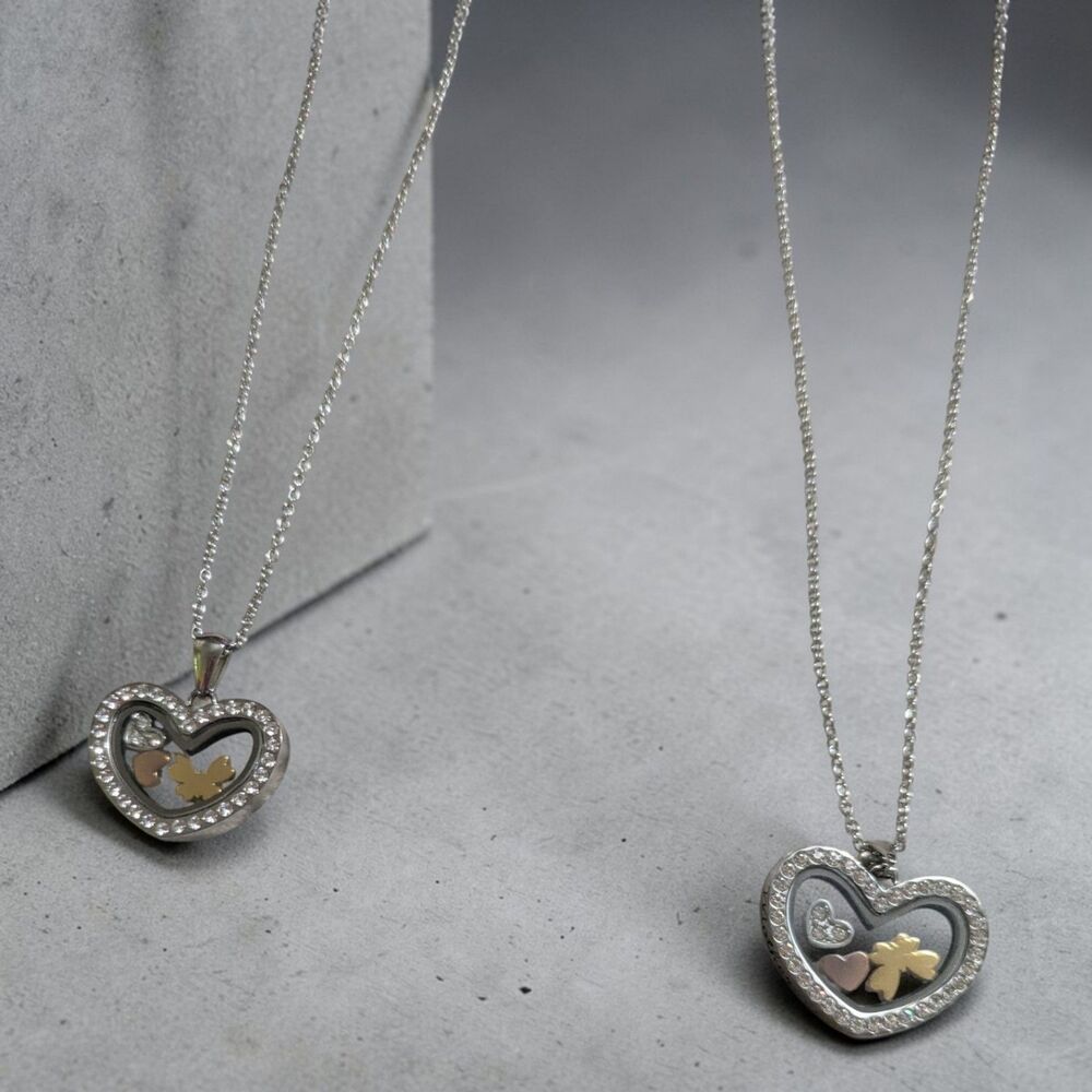 Mother Daughter Necklace Set Heart Pendant Matching Jewelry Gift Stainless Steel - Picture 6 of 6